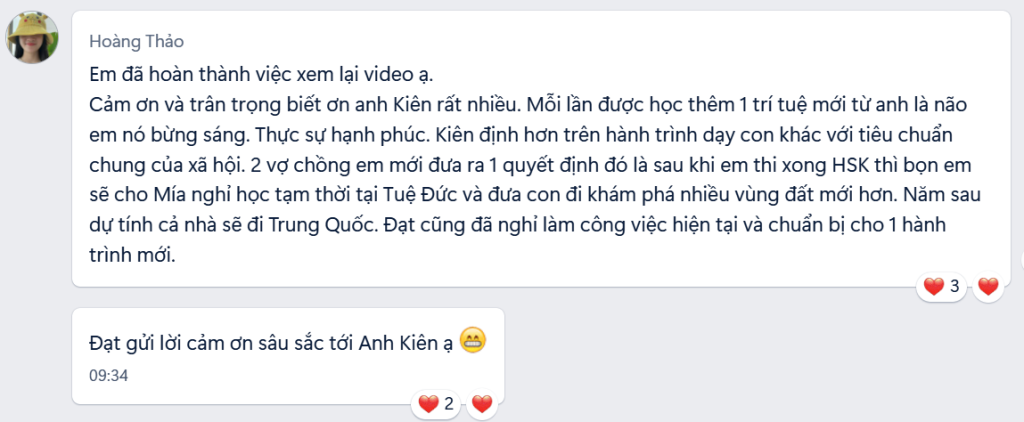 kien parenting hoang thao cam nhan hoc vien